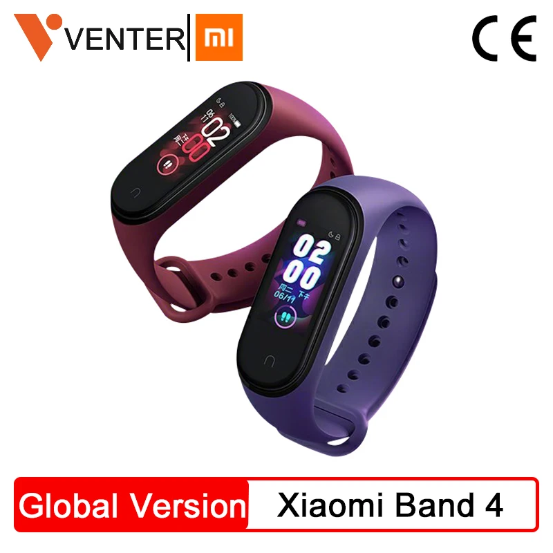 Xiaomi mi Band 4 Smart mi band 4 сердечного ритма фитнес-трекер 135 мАч Bluetooth 5,0 50 м водонепроницаемый AI смарт-браслет