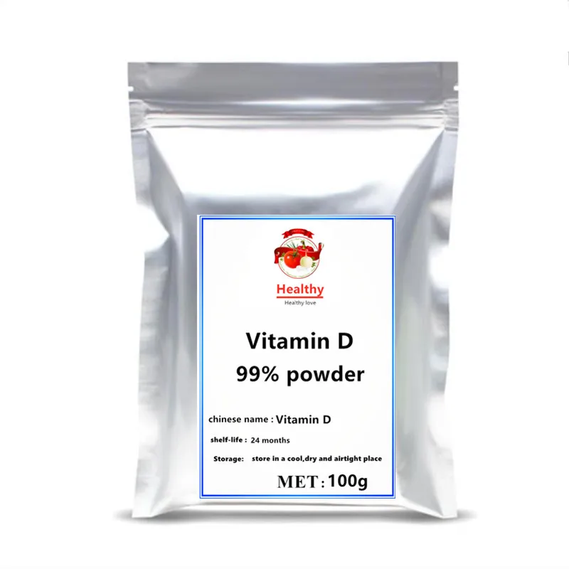

100-1000g 99% Vitamin D Powder vitamin d 10000 iu supplement for health younger-looking skin Supports immune&muscle and bone