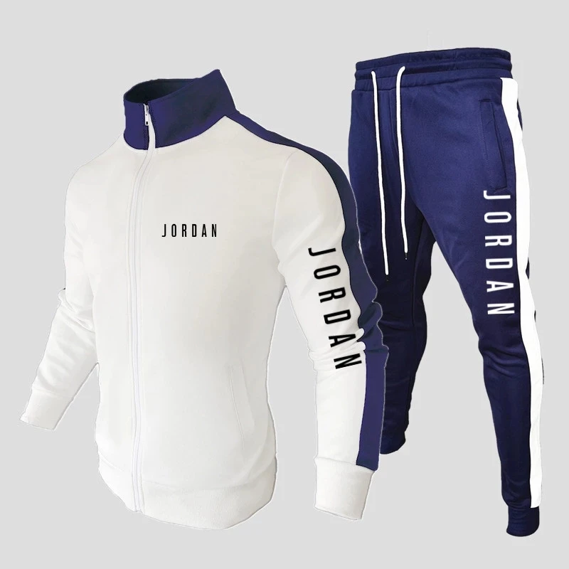 

New Men's Sportswear 2021 Fashion Suit Sweatshirt + Sweatpants Zipper Stand-up Collar Sportswear Jogging Casual Men's Clothing
