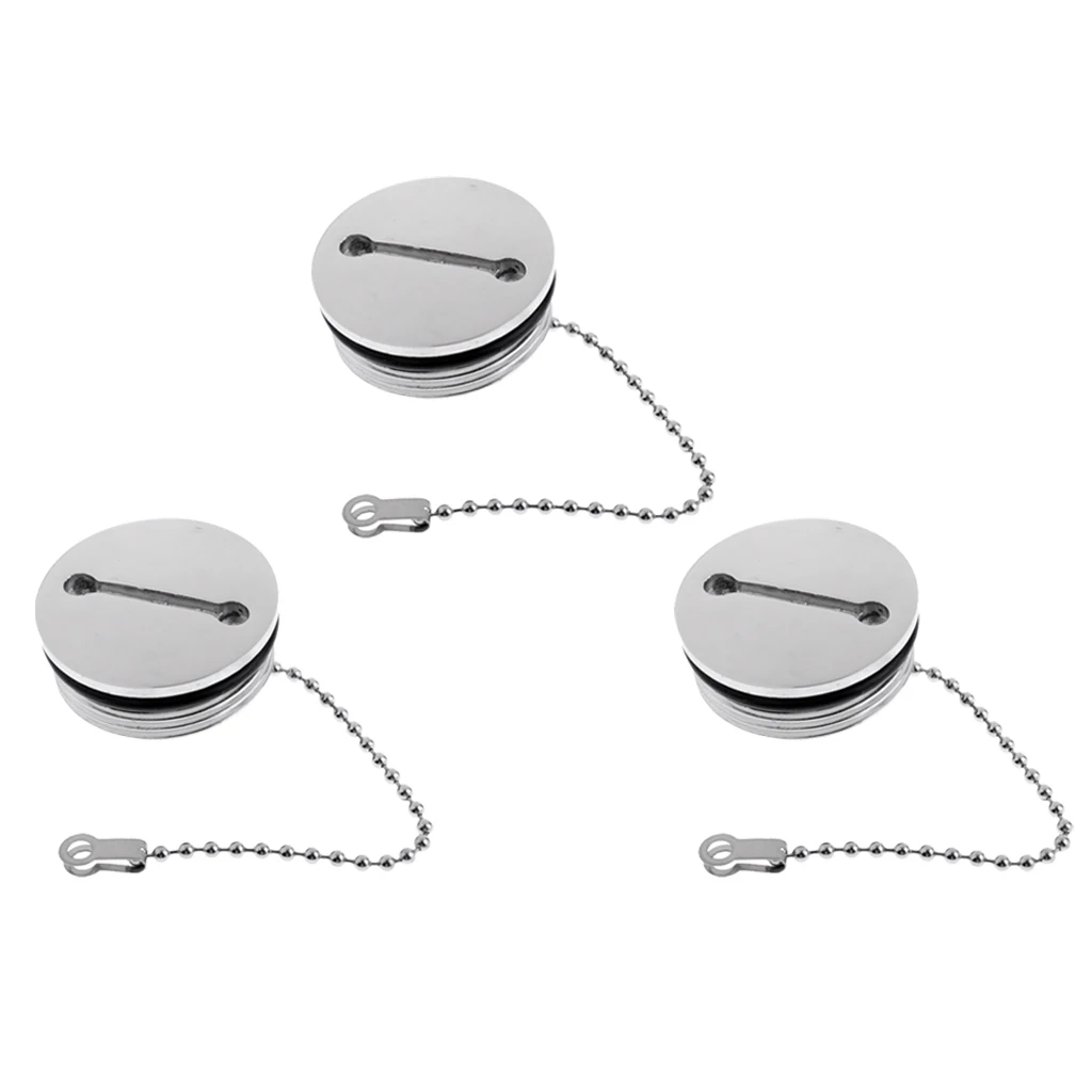 

3x Marine Replacement Fuel Gas Cap Deck Fill Slotted Top, 1-1/2" OD Thread