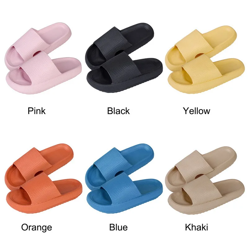 

2021 Thick Sole Home Women Slippers 4.5cm Heel Ladies Platform Flat Shoes Non-slip EVA Living Room Indoor Slides Women Slippers