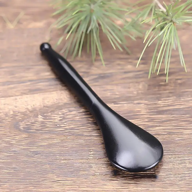 

Natural Bian Stone Jade Guasha Tools Spoon Shaped Jade Eye Facial Massager For Acupressure Anti Aging Bian Stone Gua Sha Spoon