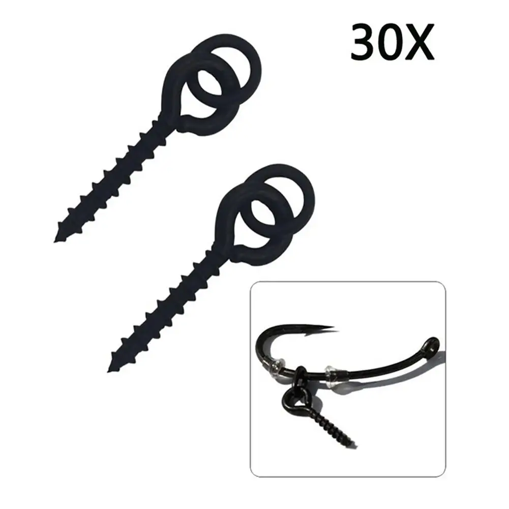 30 шт. рыболовные приманки для карпа винтовой крючок с кольцом поворотная
