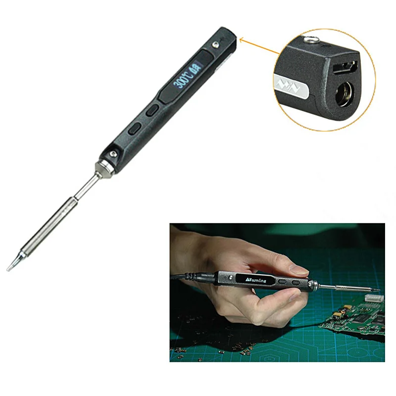 Электрический паяльник TS100 программируемый с ЖК дисплеем 65 Вт регулировка