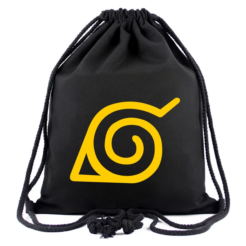 

Anime Konoha Drawstring Bag Cosplay Accessories Cosmetic Bag High Capacity Storage Backpack for Men Women