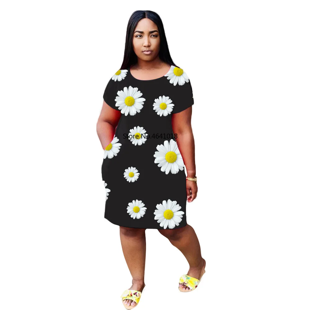 2020 новый дизайн летнее свободное платье с принтом для отдыха круглым вырезом