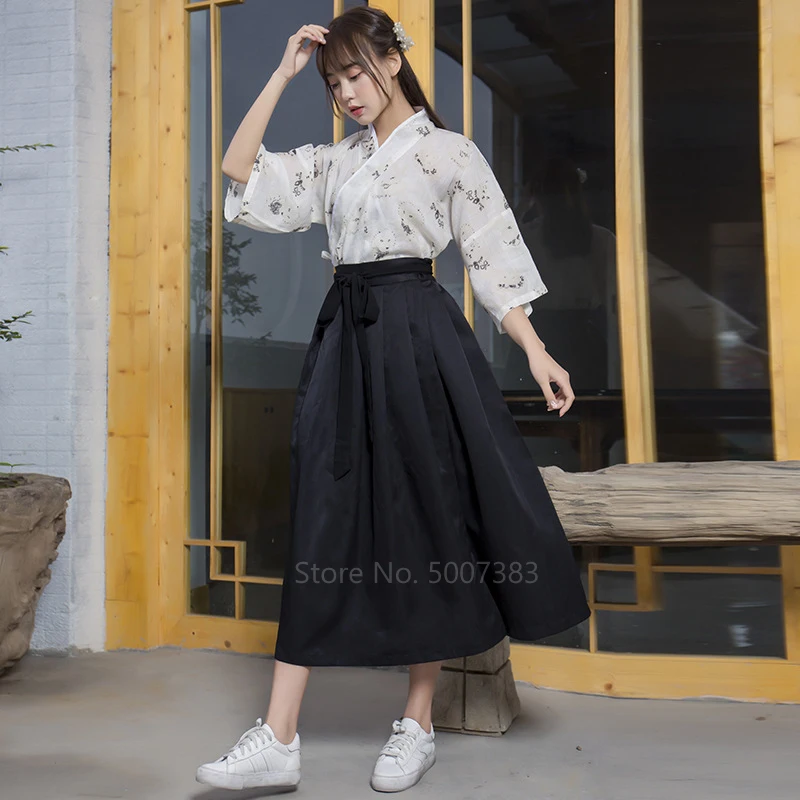 Japanese Японский стиль, кимоно, платье, кардиган, Цветочный, Haori, Женский Топ с длинным рукавом, юбка, костюм для девочки, Сакура, Harajuku, винтажные, вечерние, юката - Цвет: Japanese