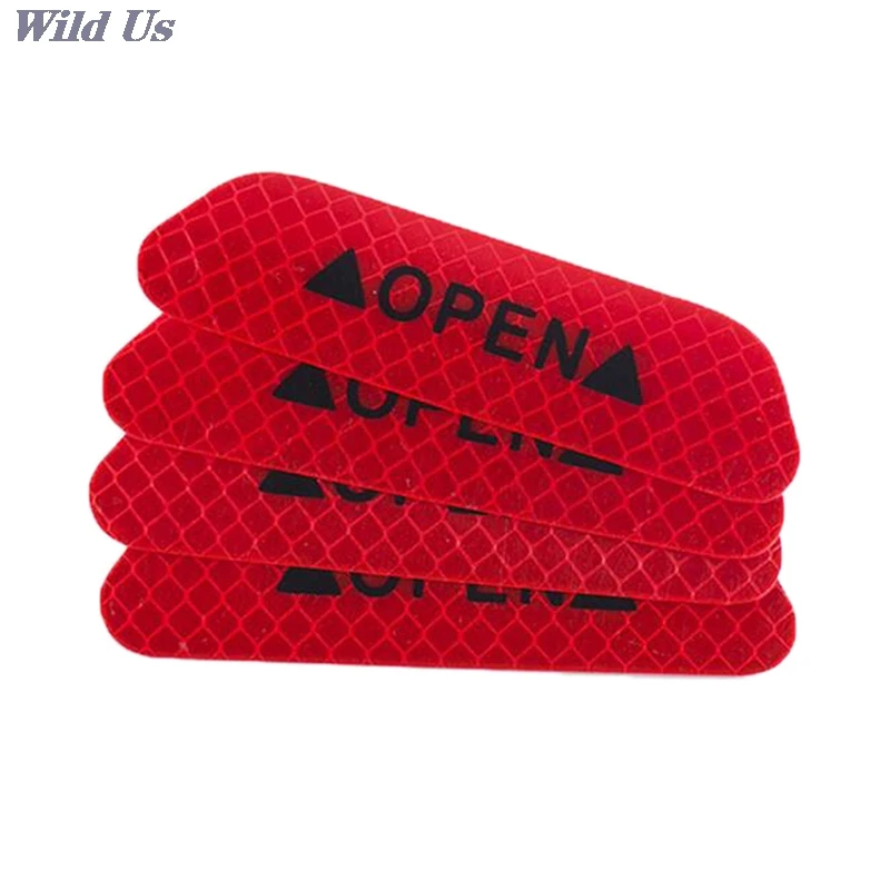 

4Pcs Fluorescent Car OPEN Reflective Strips Waterproof Warning Stickers Night Driving Safety Lighting Luminous Tapes