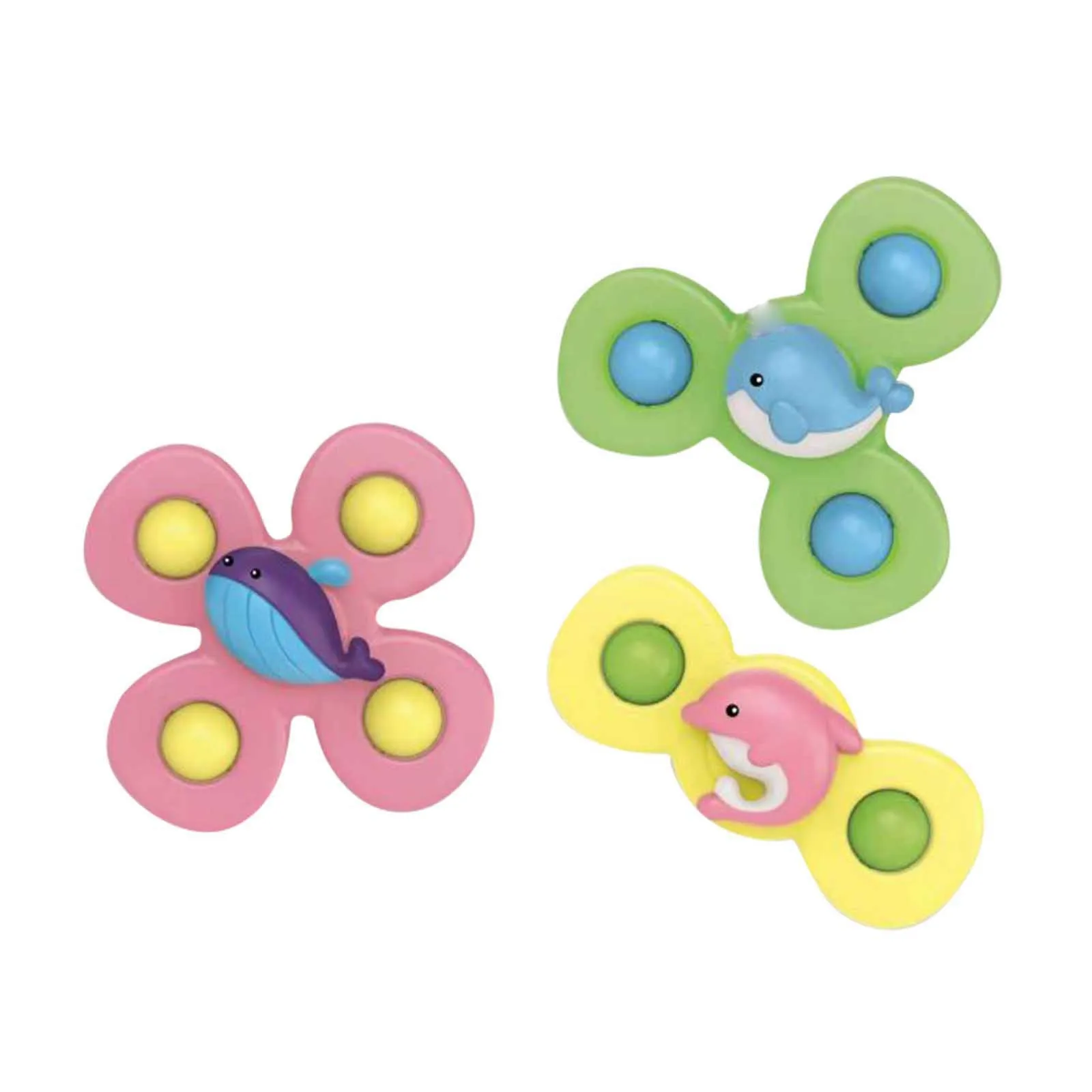 

Baby Infant Dining Chair Gyro Toy Whales And Dolphins Spinning Top Suction Cup Rotating Silicone Rattle Spin Toys For Babies