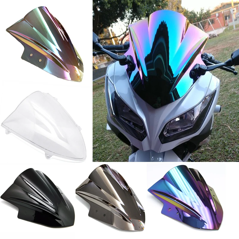Дефлектор ветрового стекла мотоцикла с двойными пузырьками для Kawasaki Ninja 300 250