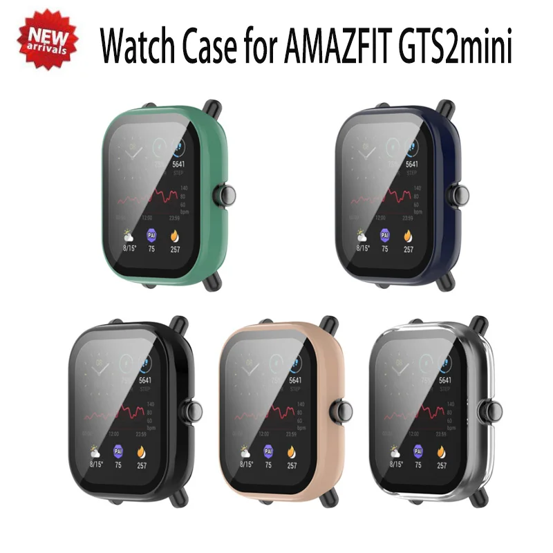 

360 Full Screen Protector Bumper Frame Matte Hard Case For AMAZFIT GTS2mini Cover Tempered Glass Film For Huami AMAZFIT GTS2mini