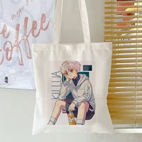 hunter x hunter manga killua zoldyck anime shopper tote bag art bag foldable shopping bag reusable eco bag shopping handbag bag