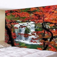 trees landscape waterfall tapestry bohemian wall mounted tapestry travel camping mat mandala yoga mat sleeping mat beach blanket