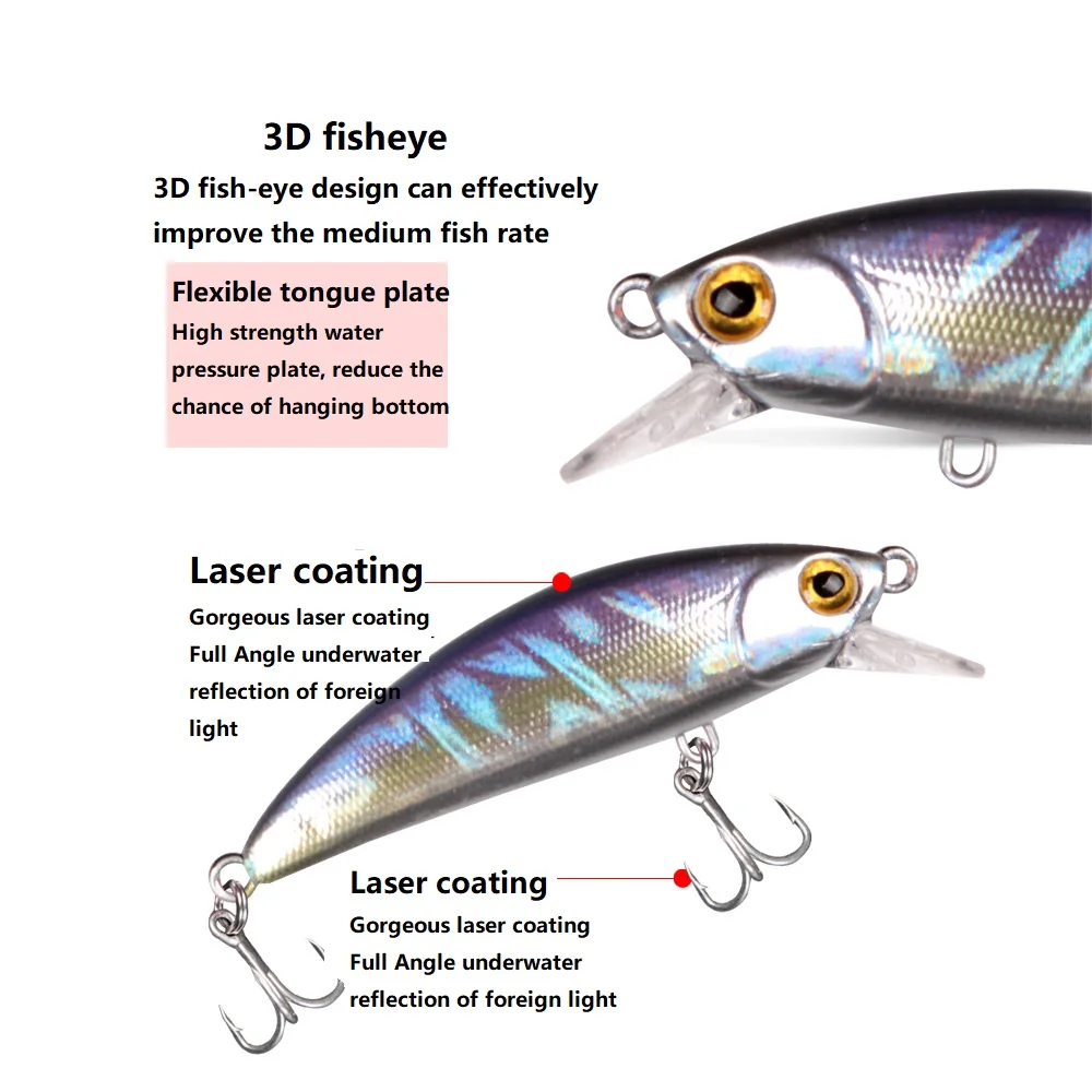 1 шт. Тонущая приманка в виде гольяна 50 мм искусственные мини-приманки кренкбейт