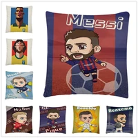 cartoon football player pattern linen cushion cover pillow case for home sofa car decor pillowcase 45x45cm