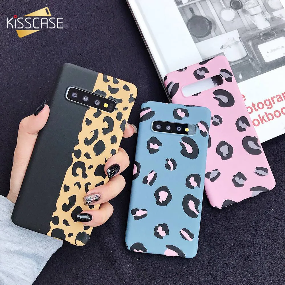 Чехол с леопардовым узором KISSCASE для samsung Galaxy A50 A70 A30 A90 светящийся Жесткий ПК J4 J8 A6 A8