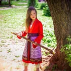 Ребенок Мулан красный Герой Хэллоуин вечерние костюмы новые классические живого действия персонажа из фильма для девочек