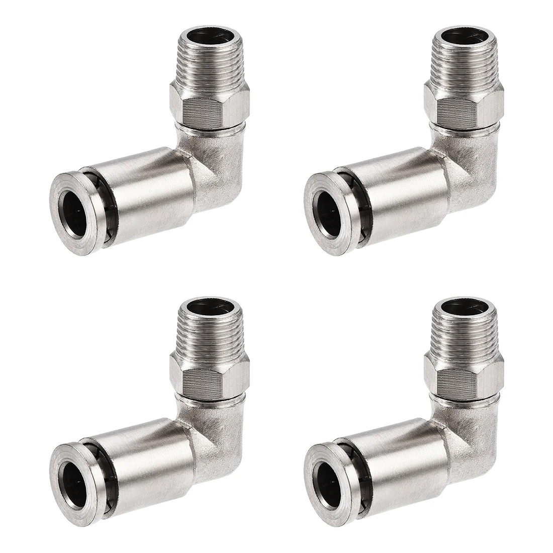 

uxcell 4Pcs Push to Connect Tube Fitting 6mm Tube to 1/8PT Male Elbow L Shape Designed for Polyurethane or Nylon Tubing etc