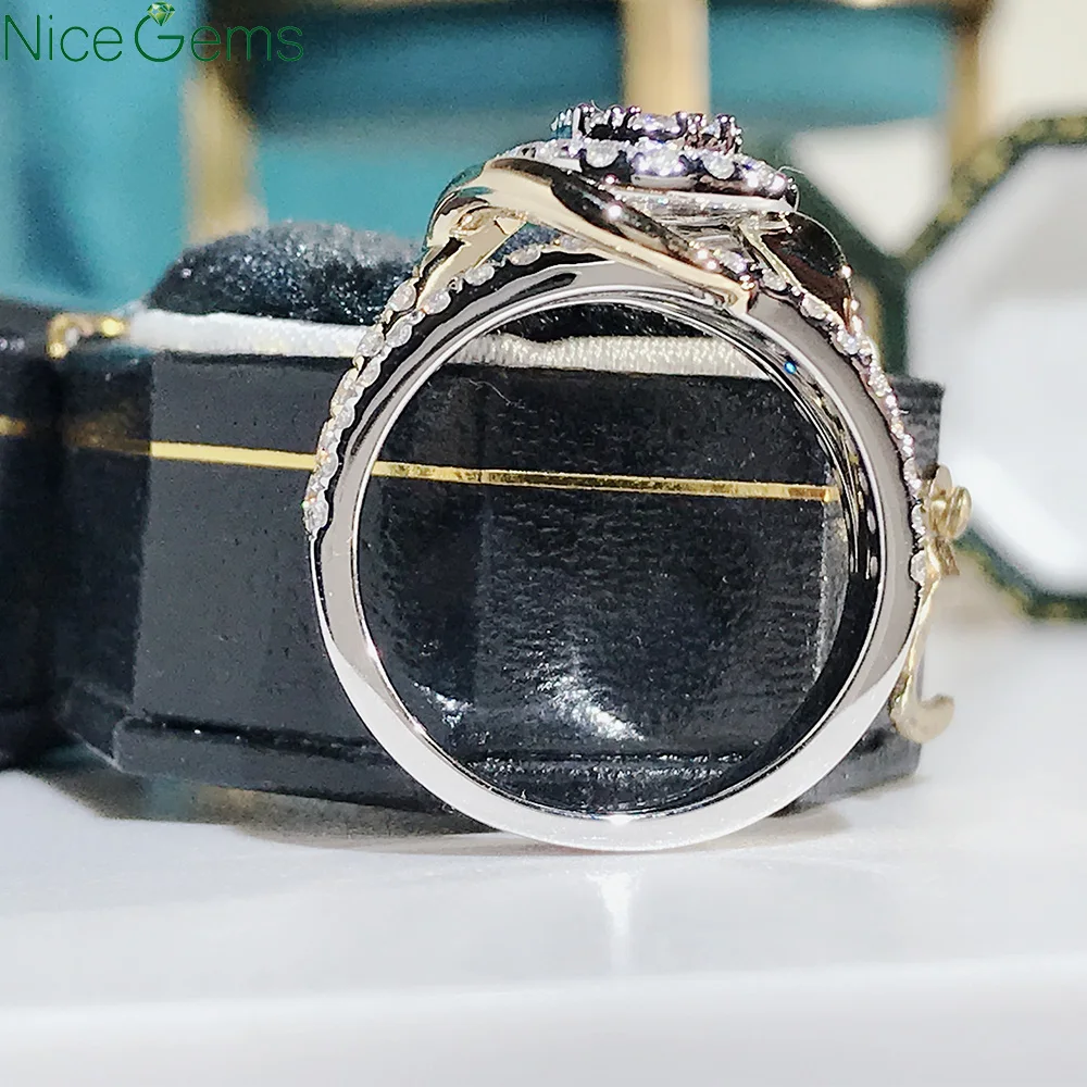 NiceGems 14 к желтое золото и белое муассани для лабораторного выращивания