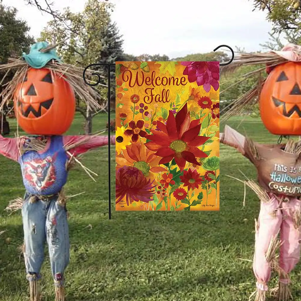Новая двухсторонняя осень Добро пожаловать садовый баннер украшения для двора
