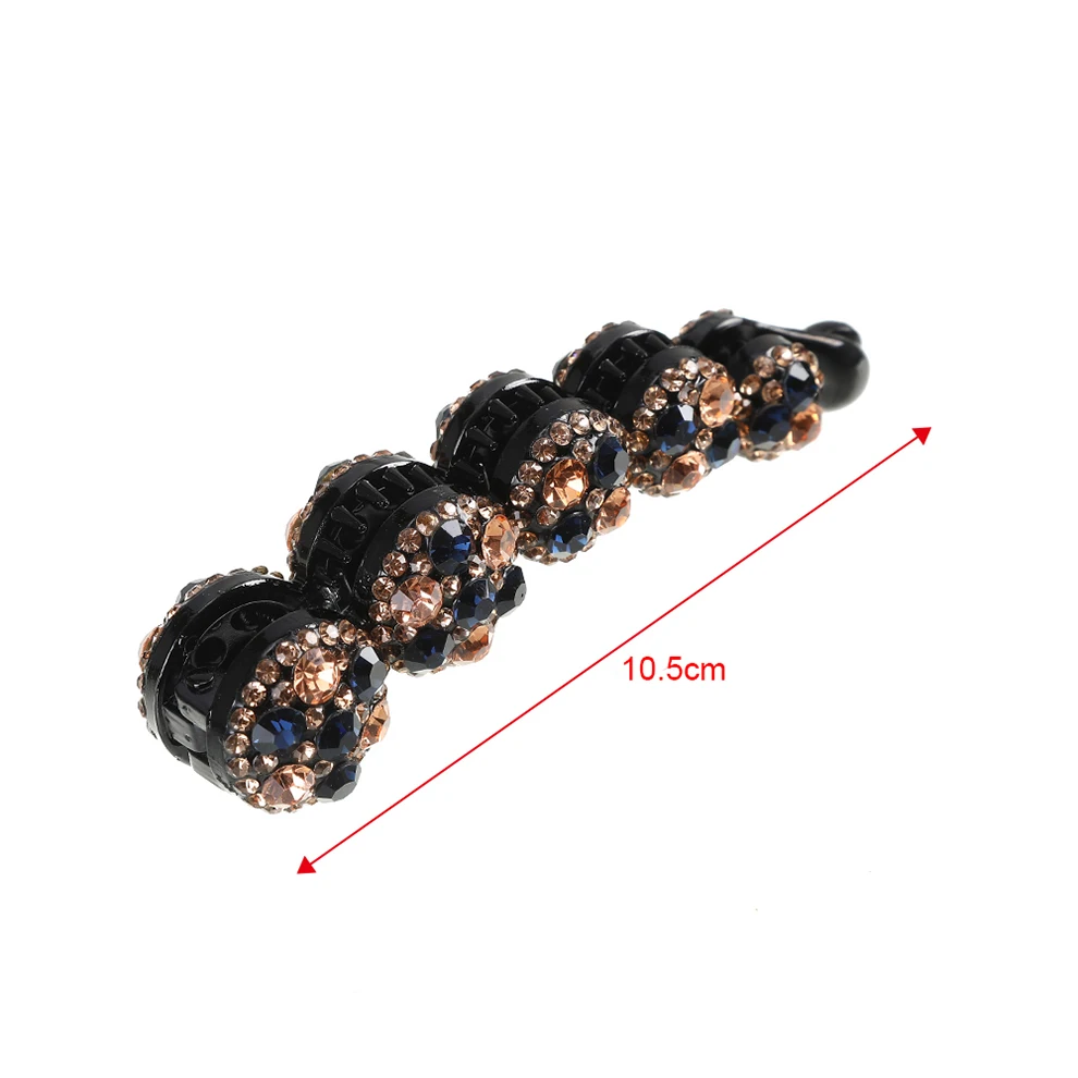 Molans New Rhinestone Hairpins Muti-color Diamond Twist Hairpin Plastic Banana Clip for Girls Hair Grips Hair Accessories images - 6