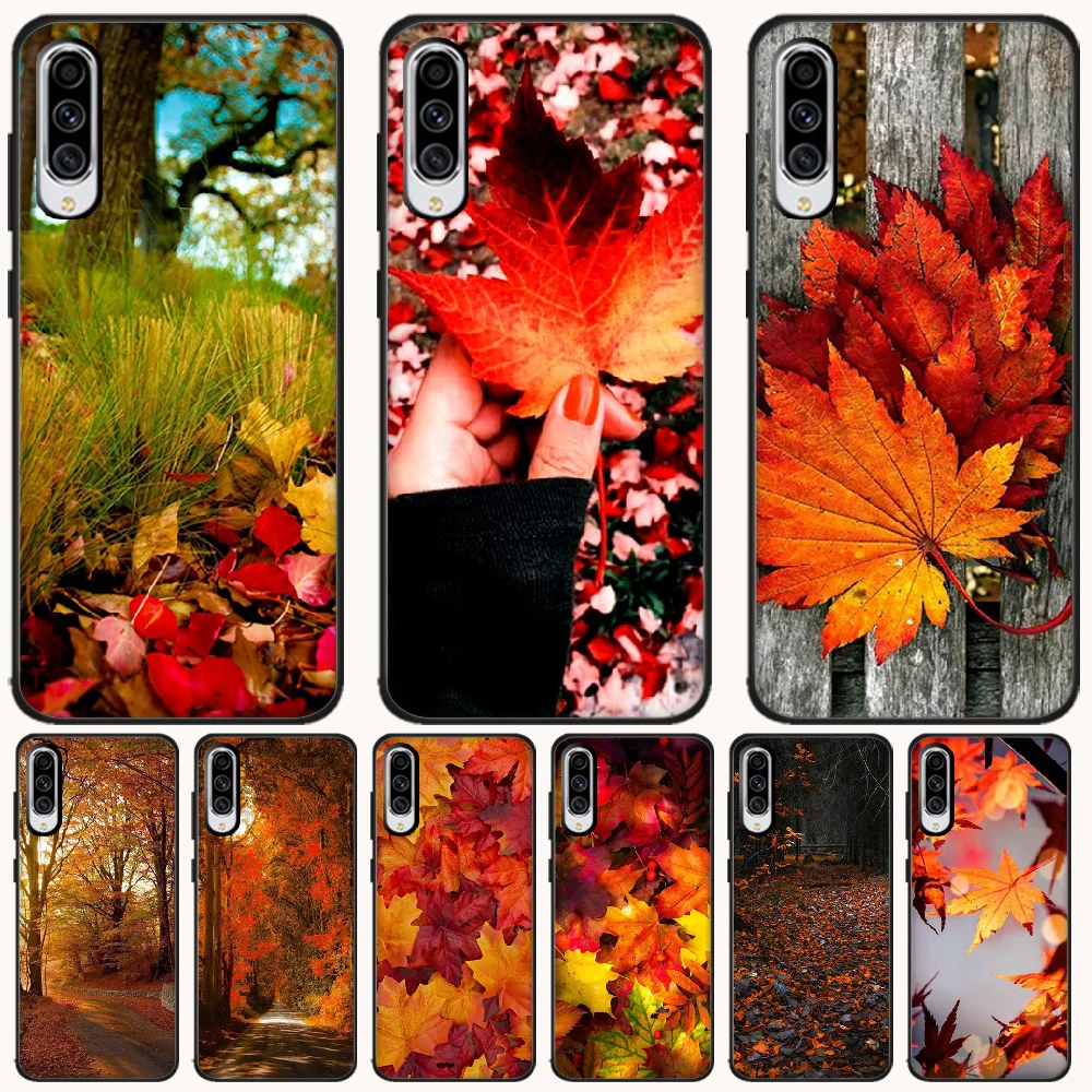 BaweiTE осенние листья ТПУ черный чехол для телефона Корпус Samsung A10 20 30 40 50 70 10S 20S 2 ядра