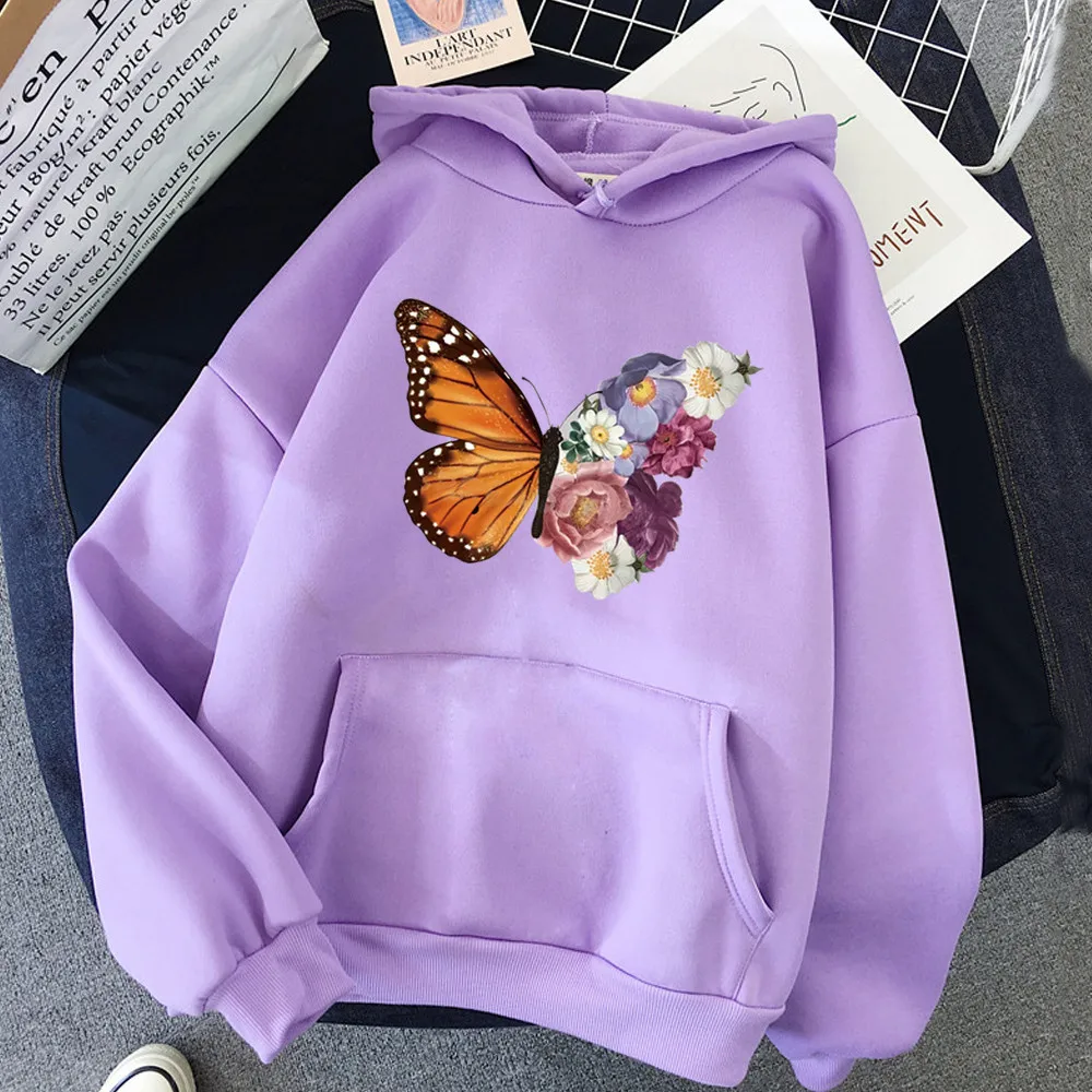 

Женская Спортивная толстовка ZOGAA, Свободный пуловер из хлопка с длинным рукавом и принтом бабочки, 2021