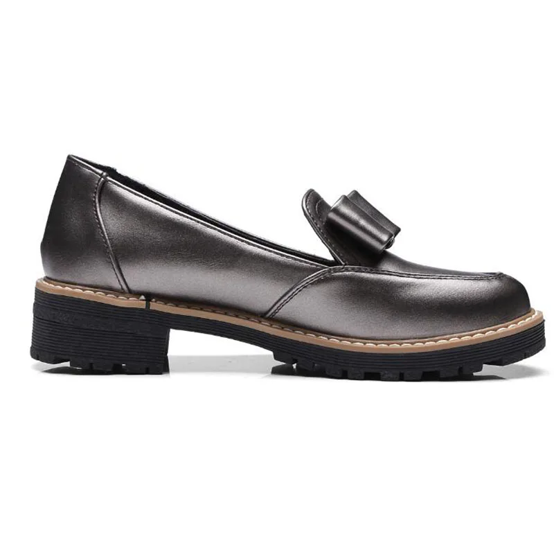 Женские туфли оксфорды без застежки из ПУ кожи на квадратном каблуке|Обувь