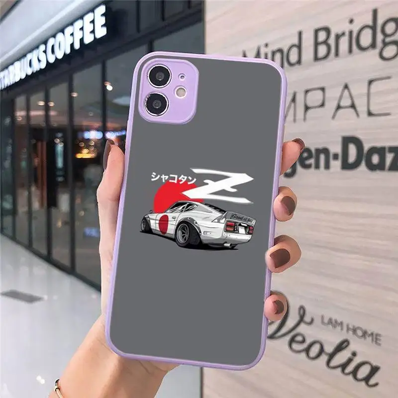 

luxury cool sports car Phone Case Matte transparent For Purple iPhone 12 Mini 11 Pro XR XS Max 7 8 Plus X Back Cover