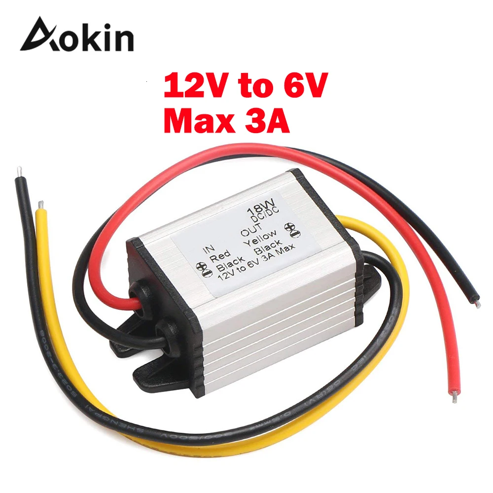 

Car Power Buck Converter Voltage Regulator 12V to 6V Converter 3A 18W Test-D High Efficiency Water Step Down volt Power Module