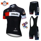 Комплект для велоспорта STRAVA мужской, летняя дышащая майка, Джерси, одежда для горного велосипеда, 2021