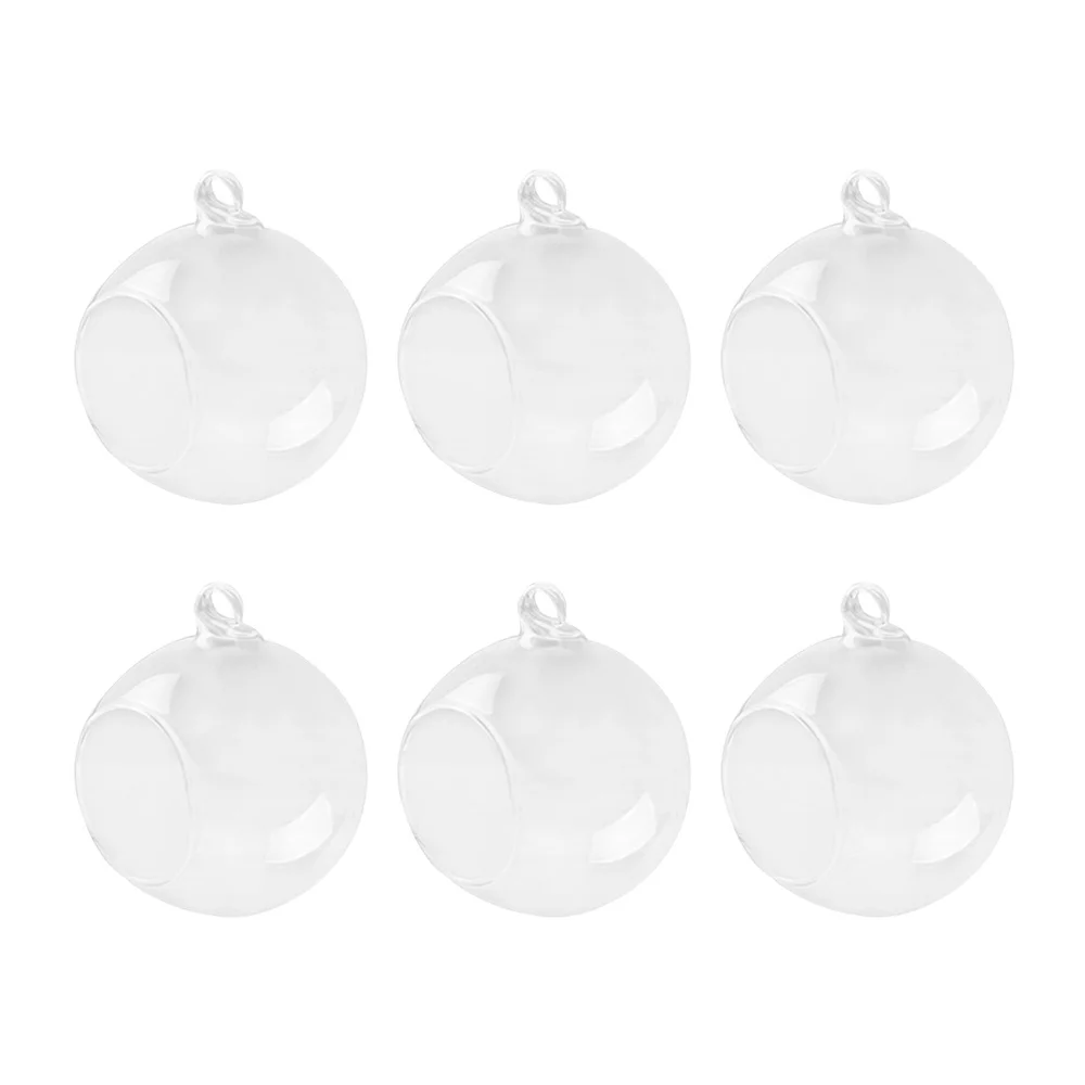 6 шт 100 мм прозрачные шариковые формы d подвесные стеклянные вазы плоская основа