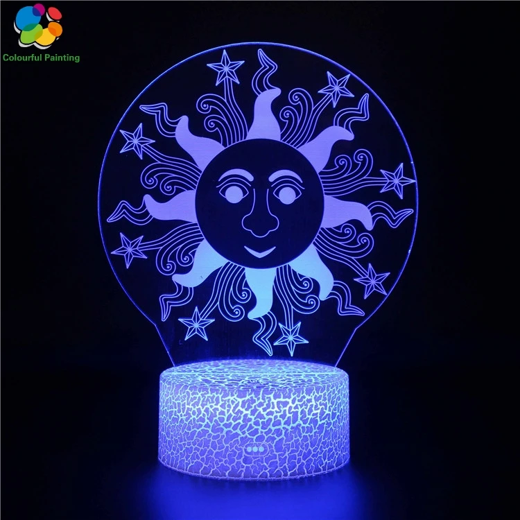 Двенадцать созвездий спокойной ночи Луны солнце звезда арт 3D светодиодный