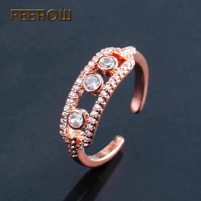 FEEHOW высокое качество кубического циркония панк стиль движение камень проложить