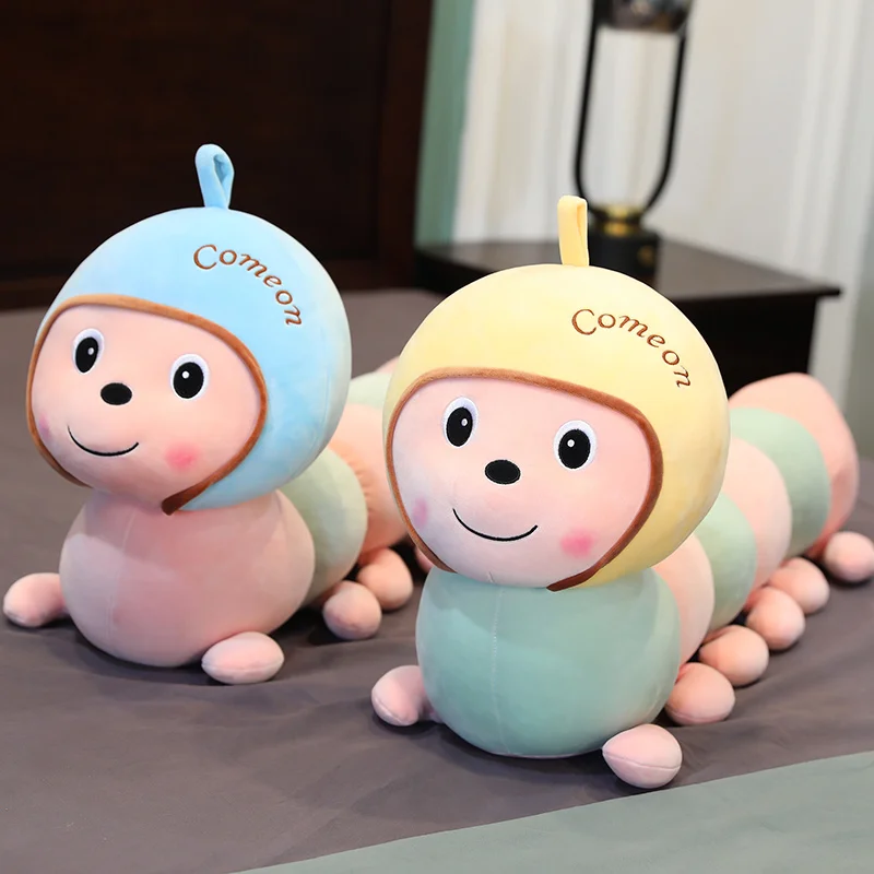 

Плюшевая детская подушка в виде гусеницы, 50-100 см