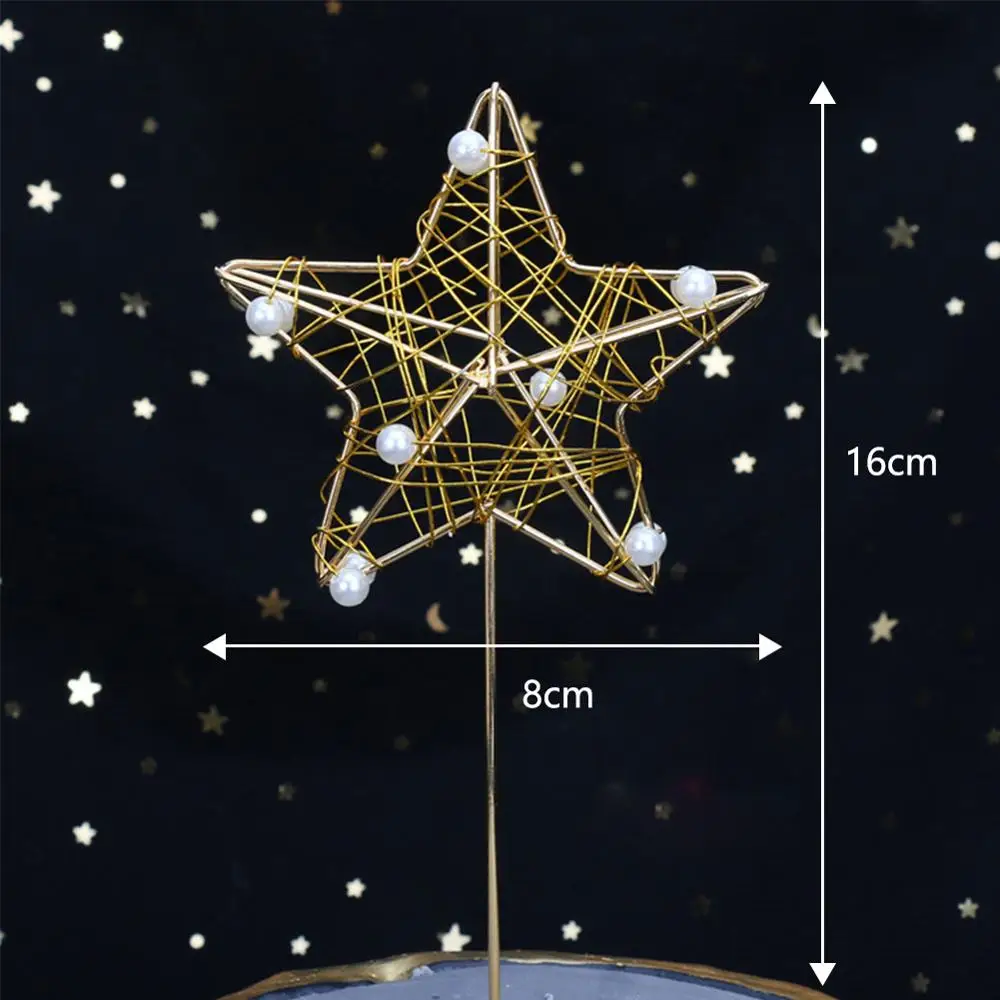Совершенно новый 1 шт. Луна Звезда в форме сердца светодиодный жемчужный торт