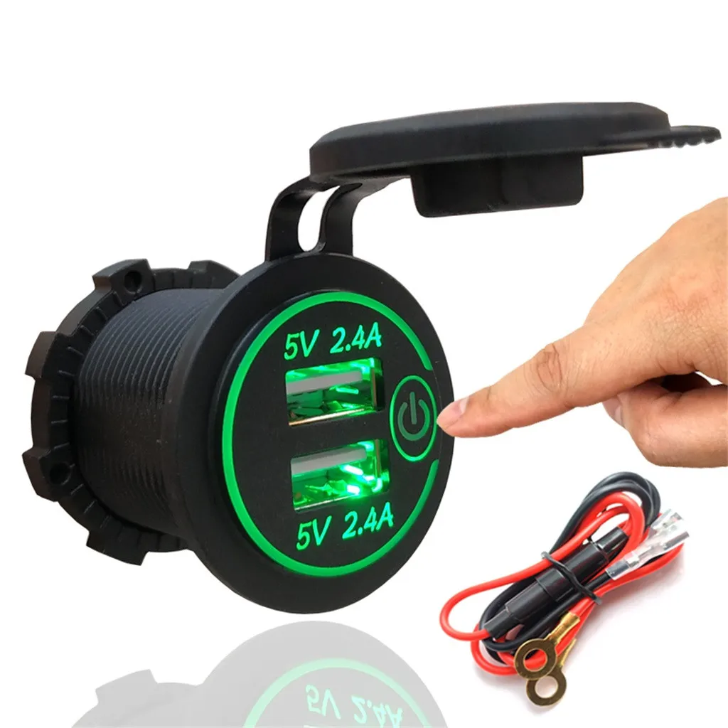 Розетка для автомобильного зарядного устройства 4 8a с двумя USB портами