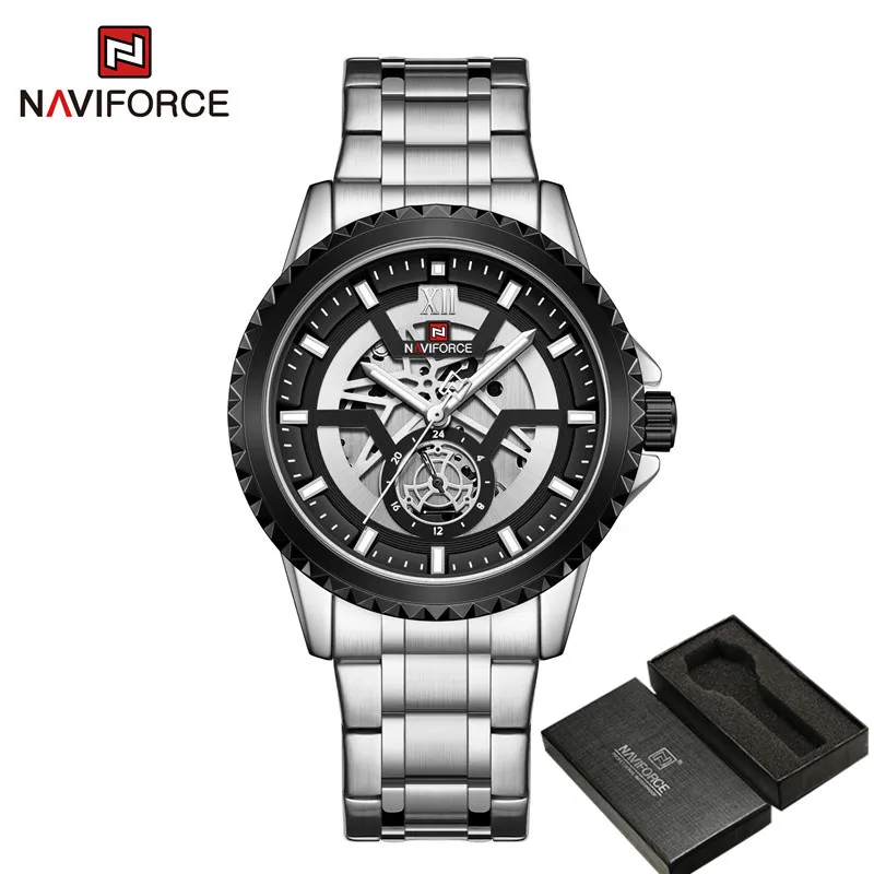 Часы наручные NAVIFORCE Мужские кварцевые спортивные водонепроницаемые брендовые