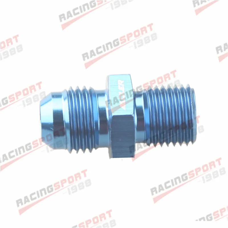 

AN -6 AN 6 -6 AN Male to 1/4" BSP BSPP Straight Adapter Aluminum Blue/Black