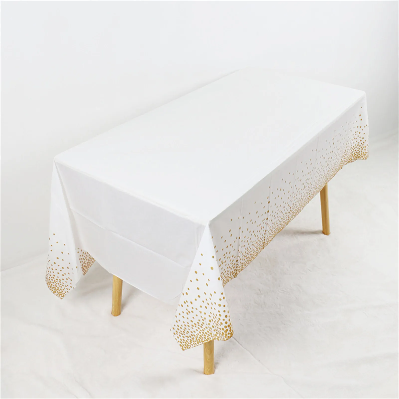 Одноразовая Скатерть в горошек пластиковая Золотой украшение для дня рождения
