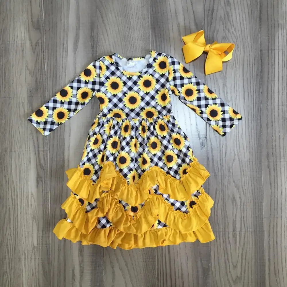 Осенне-зимняя одежда для девочек от Girlymax горчичный Цветочный Подсолнух молочный