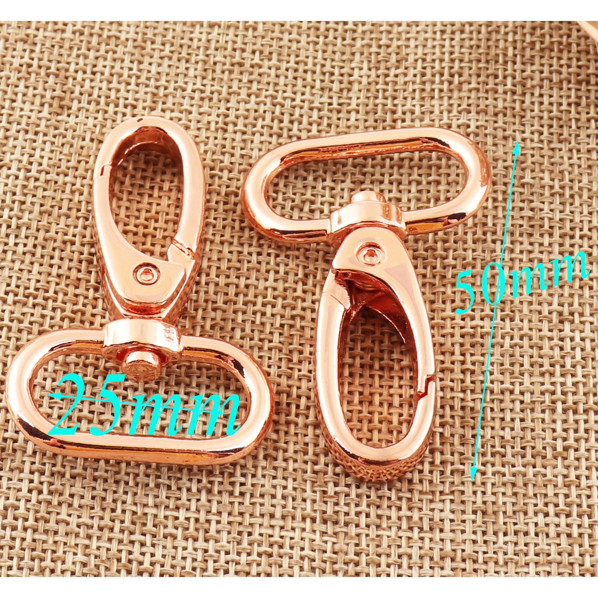 10 шт. розовое золото поворотный замок Карабин Застежка крючок когти карабин