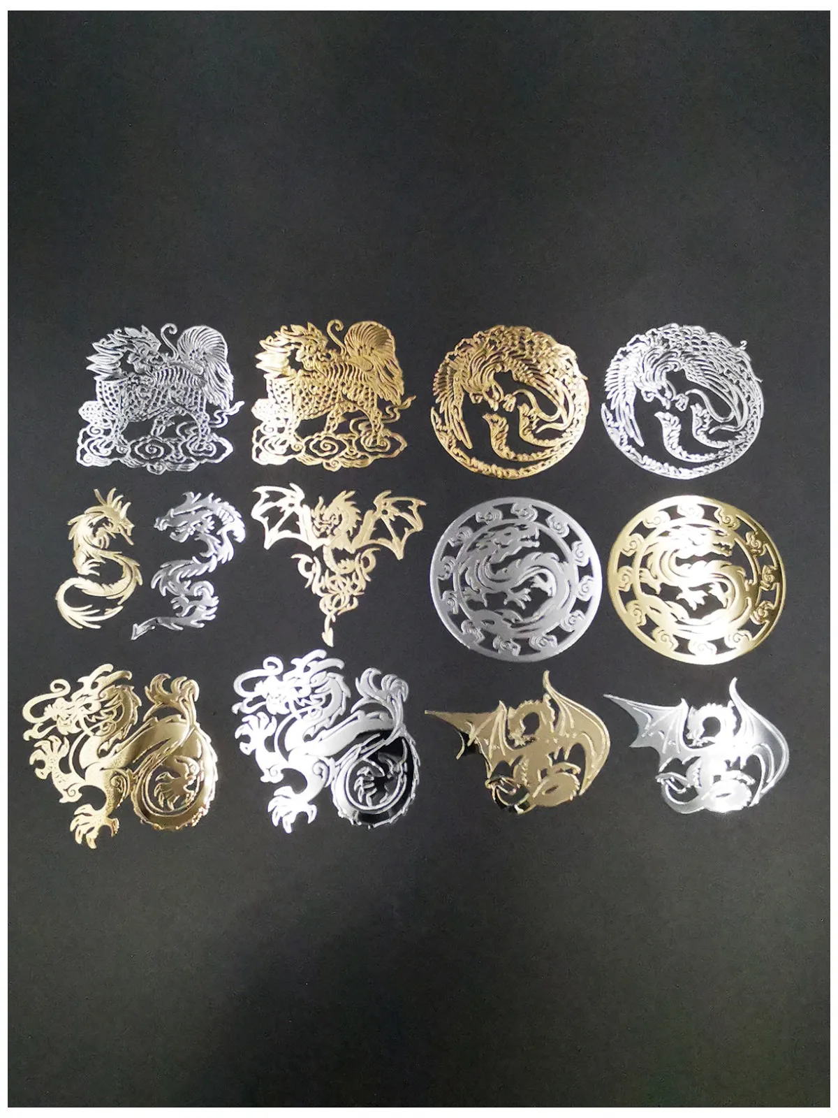 1 пара 3D металлическая хромированная китайский дракон символ эмблемы наклейки