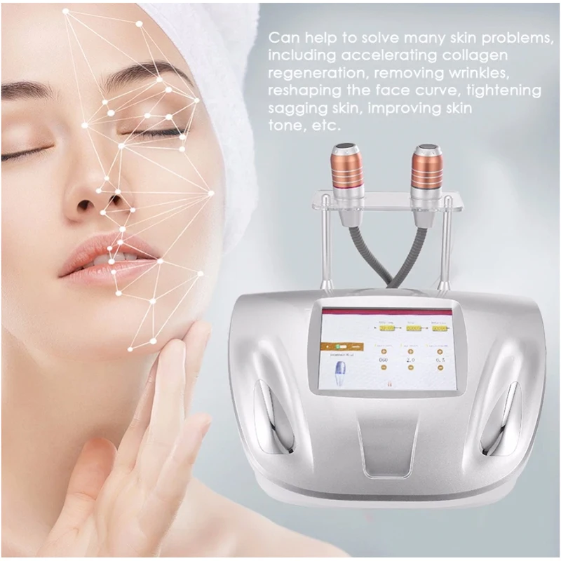 Портативный Аппарат VMax Hifu с 2 ручками для омоложения кожи подтяжки лица против