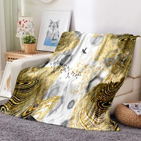 golden corrugated throwing blanket 3d warm coral fleece blanket sheet cover sofa office air conditioning yoga nap blanket
