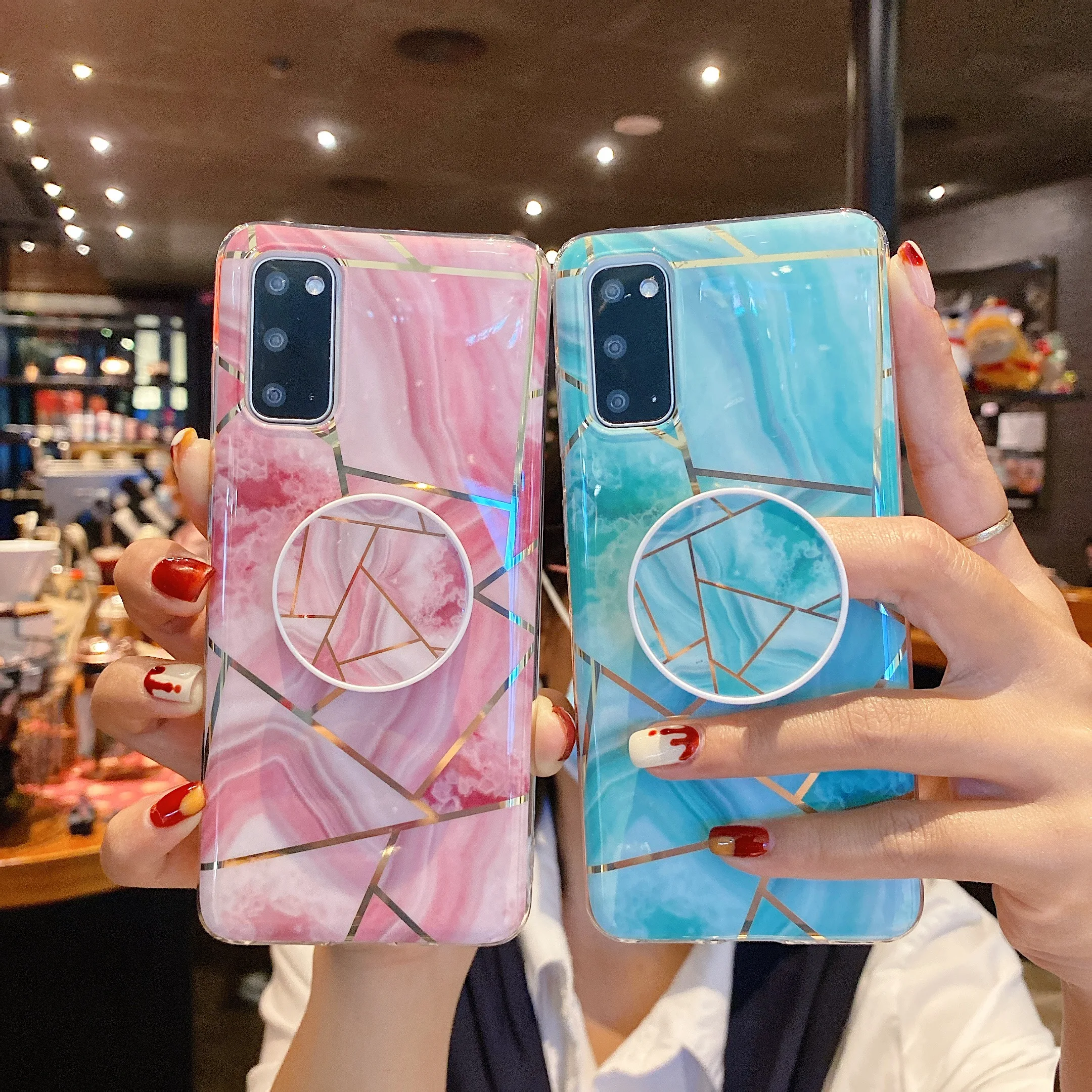

Samsung A10 M10 A20 A30 A50 A50s A30s A70 A31 A41 A51 A71 A21s A10s A20s M51 M31s A12 A42 Marble Phone Case Cover With Holder