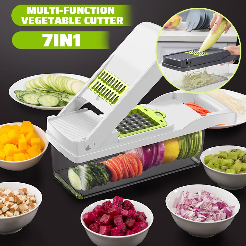 

7 IN 1 Vegetable Fruit Slicer Grater Cutter Peeler Multifunctional shredder home chips sliced kitchen cutter set Kitchen tool