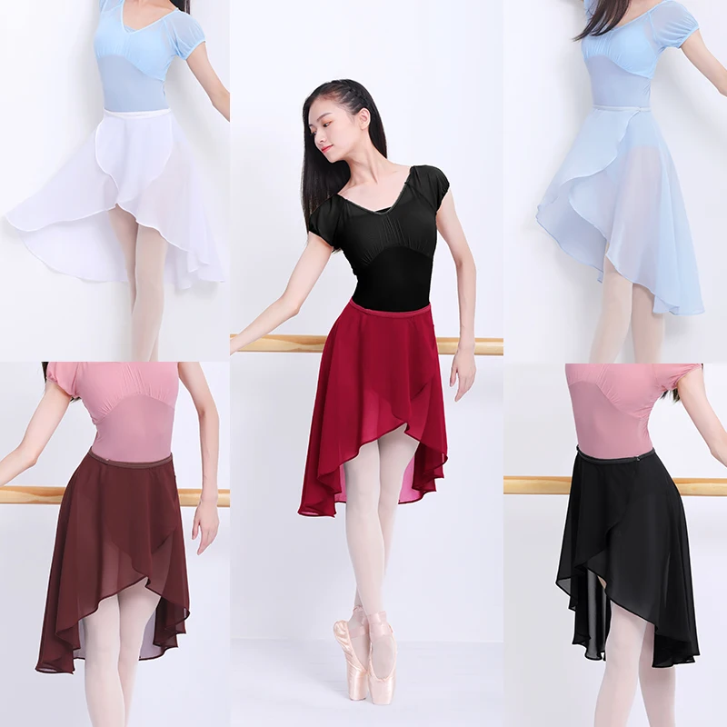 

Ballet Skirt Women Adult Long Wrap Chiffon Skirt Ballet Tutu Skate Skirt Adjustable Buckles Ballerina Dance Wear