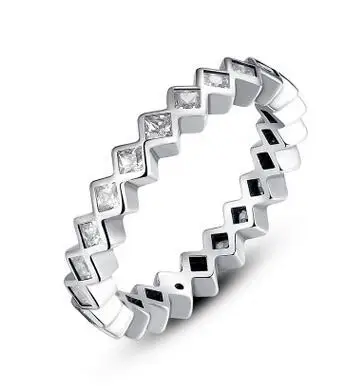 15 925 Sterling Silver Headband Ring Two Hearts and Valentine's Day Love Jewelry Ring - Main Stone Color: 15