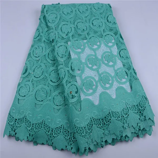 

Lace Fabric 5 Yard Nigerian Milk Silk Lace Fabric High Quality French Mesh Lace Fabric With Shining Stones For Daily Wear A1700